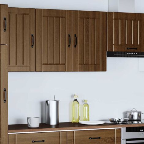 Armoire De Cuisine Basse Lucca Chêne Marron - Bois D'Ingénierie, 40x46x81.5 Cm, Pieds Réglables