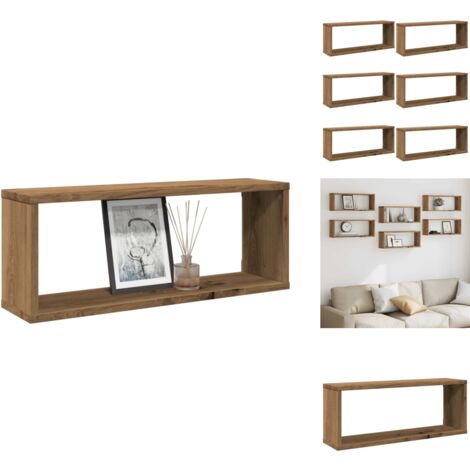 Lot De 3 étagères Murales Design Cube - Noir MDF - Montage Invisible - Idéal Pour Décorer Et Ranger