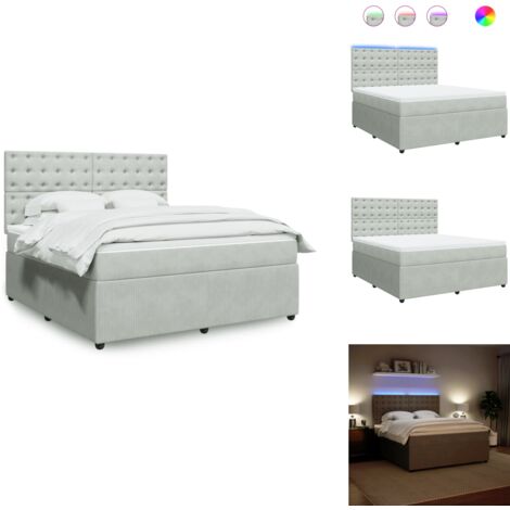 Sommier à lattes de lit et matelas Gris clair 180x200cm Velours - Sommier À Lattes De Lit - Sommiers À Lattes De Lit - Lit - Meuble De Chambre À Coucher (1/5)