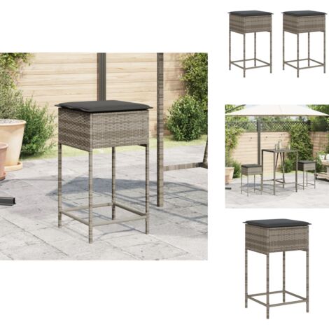 Tabourets De Bar Jardin Coussins Lot De 6 Marron Résine Tressée