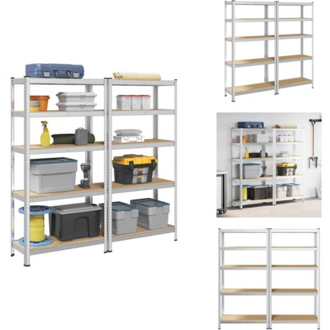 HOMEDANT Étagère Métal Blanc 5 Niveaux Réglables - 91,2 X 41,1 X 181,1 Cm - 120 Kg/étagère - Pour Garage, Garde-manger, Cave