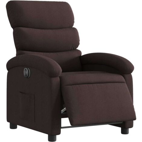 Maison Exclusive - Fauteuil inclinable électrique Marron foncé Tissu