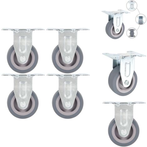 Lot de 2 roues encastrées pour essieu de 125 mm en caoutchouc thermoplastique Roues de transport Lot de 2 roues encastrées pour essieu de 125 mm en caoutchouc thermoplastique Roues de transport
