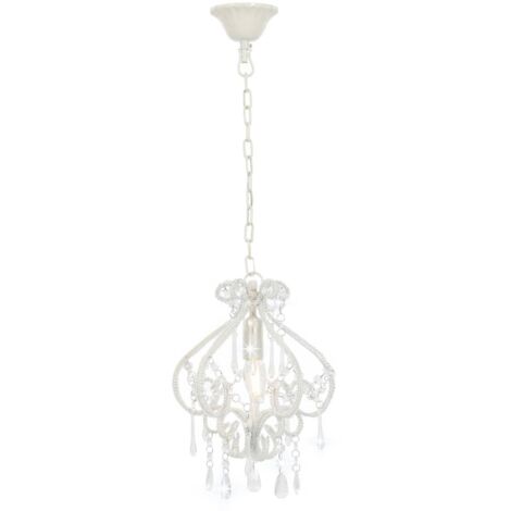 Lustre Avec Perles Blanc 12 Ampoules E14 - Lustre - Lustres - Home & Living