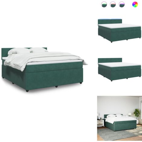 Sommier à lattes de lit et matelas Vert foncé 180x200cm Velours - Sommier À Lattes De Lit - Sommiers À Lattes De Lit - Lit - Meuble De Chambre À Coucher (1/5)