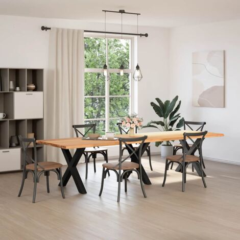 Table à Manger 120x60cm - Chêne Fumé, Style Bistrot