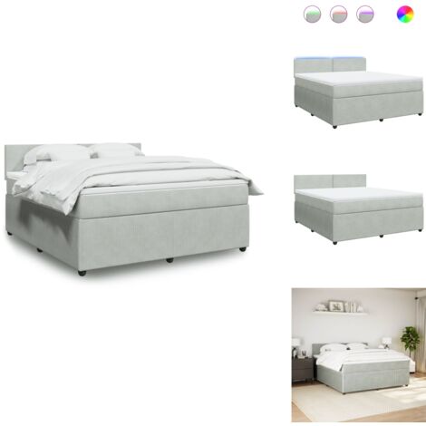 Sommier à lattes de lit et matelas Gris clair 180x200cm Velours - Sommier À Lattes De Lit - Sommiers À Lattes De Lit - Lit - Meuble De Chambre À Coucher (1/5)