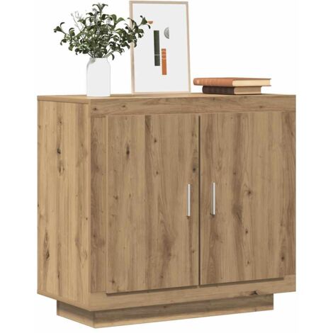 Buffet En Chêne Fumé 80x40x75 Cm - Meuble De Rangement élégant, Neuf Sous Emballage