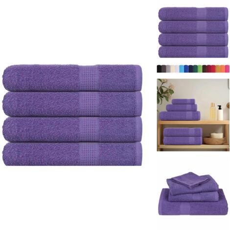 Serviettes de sauna 4 pcs violet 80x200 cm 360 g/m² 100% coton - Serviette De Sauna - Serviettes De Sauna - Serviette - Serviette Avec Boucle De Suspension