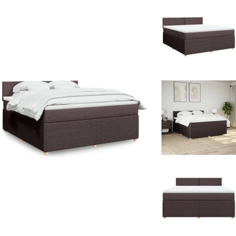 Sommier à lattes de lit avec matelas Marron foncé 180x200 cm - Sommier À Lattes De Lit - Sommiers À Lattes De Lit - Lit - Meuble De Chambre À Coucher (1/5)