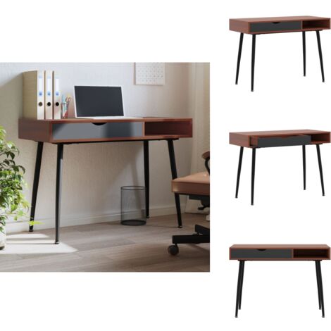 ZERONE Bureau Marron miel 110x50x75 cm Bois massif de pin DA007 - Maison