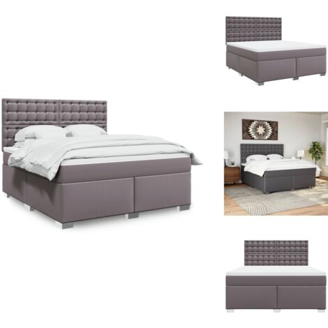 Lit Boxspring Rockstar LE 180x200 Cm Welcon Matelas Et Box Gris Clair