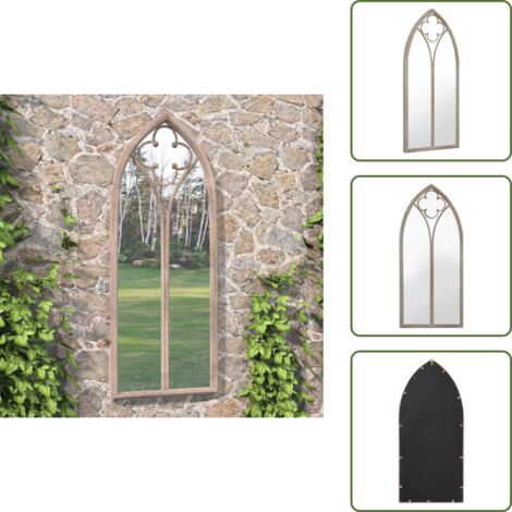 Miroir de jardin Sable 70x30 cm Fer pour utilisation extérieure - Miroir De Jardin - Miroir Extérieur - Décoration Jardin - Miroir Design - Miroir Rustique