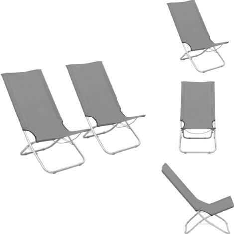 VidaXL Lot De 2 Chaises Réalisateur Pliables – Bois D'Acacia Massif & Tissu Gris Foncé, Camping & Jardin