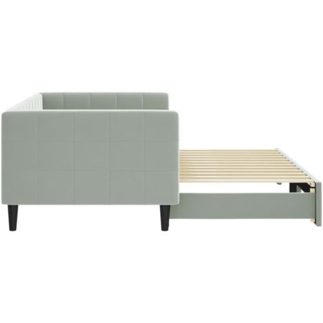 Lit de jour avec gigogne sans matelas gris clair 90x200 cm | Leroy Merlin