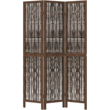 Paravent Marron Design | 3 panneaux | Bois | Séparateur de Paravent Marron Design | 3 panneaux | Bois | Séparateur de