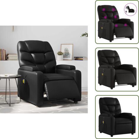 Fauteuil De Massage Inclinable En Similicuir Noir - VidaXL - Pour Salon