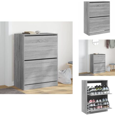 MEUBLE BOIS RANGEMENT 2 PORTE COMMODE ARMOIRE 3 ETAGERE RANGE