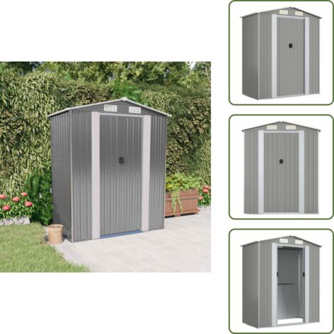 Abri De Jardin En Acier Galvanisé VidaXL - 192x108x223 Cm - Rangement Pour Outils, équipement De Piscine, Jouets