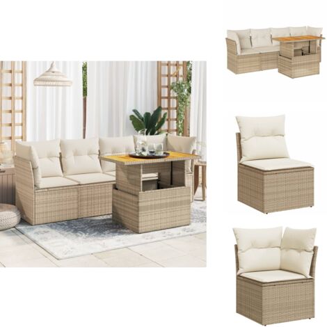 VidaXL Canapés De Jardin Sans Accoudoirs 4 Pcs, Sièges Avec Dossier