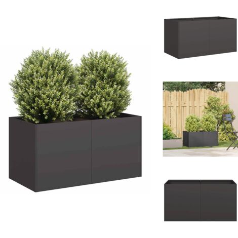 VidaXL Jardinière Rouillé 100x100x80 Cm Acier Inoxydable