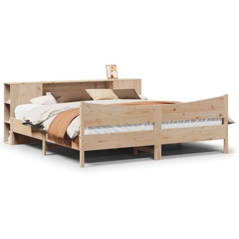 Lit Double,Lit Adulte,Cadre De Lit 200x200 Cm Bois De Pin Massif Cfw435581 Cfw155871 85153992