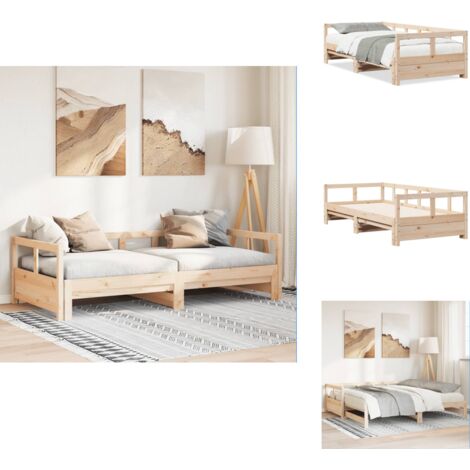 Lit Superposé En Pin Massif 90x190 Cm - Sans Matelas, Design Sûr Avec Garde-corps, Pour Petits Espaces