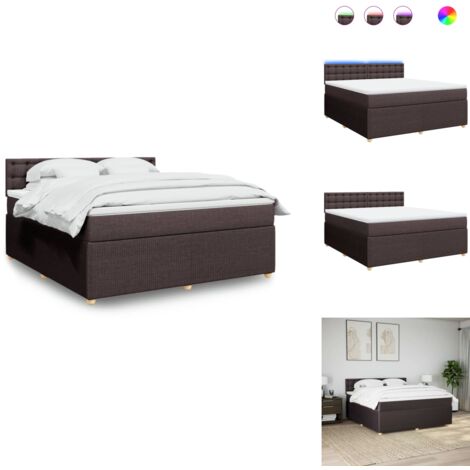 Sommier à lattes de lit avec matelas Marron foncé 180x200 cm - Sommier À Lattes De Lit - Sommiers À Lattes De Lit - Lit - Meuble De Chambre À Coucher (1/5)