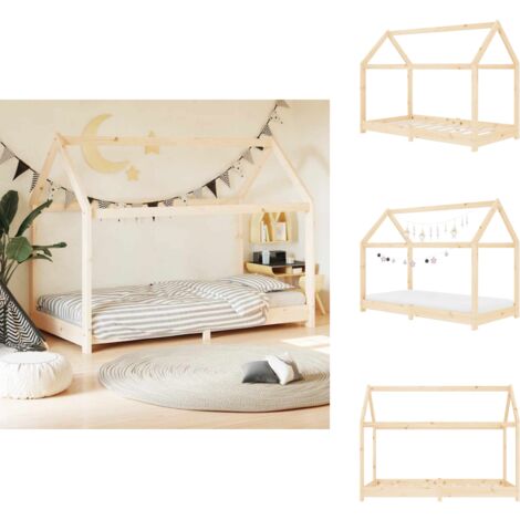 Lit Cabane d'enfant - VIDAXL - MOOD - Bois de pin massif - 70x140 cm - Charge 280 kg