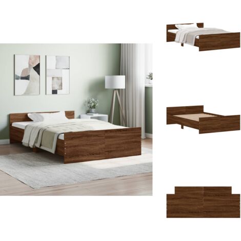 Cadre de lit 120x190 cm en bois marron pour studio ou ado