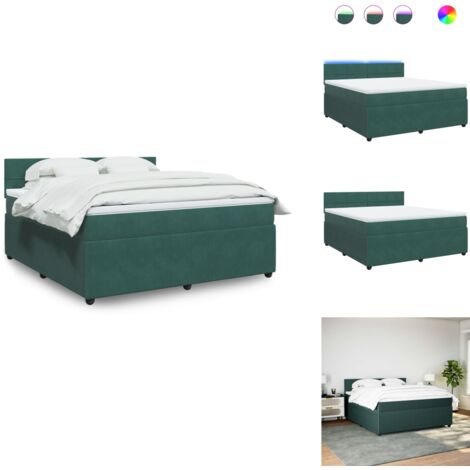 Sommier à lattes de lit et matelas Vert foncé 180x200cm Velours - Sommier À Lattes De Lit - Sommiers À Lattes De Lit - Lit - Meuble De Chambre À Coucher (1/5)