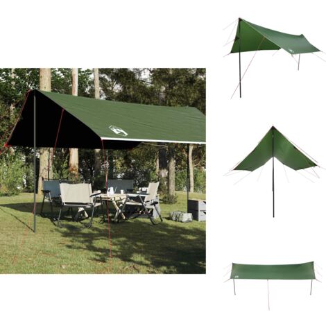 Auvent De Caravane Vert 300x240 Cm Imperméable - Tarp Robuste Pour Camping Et Extérieur
