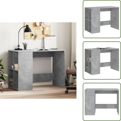 Bureau gris béton 102x50x75 cm bois d'ingénierie - Bureau Gris - Bureau ...