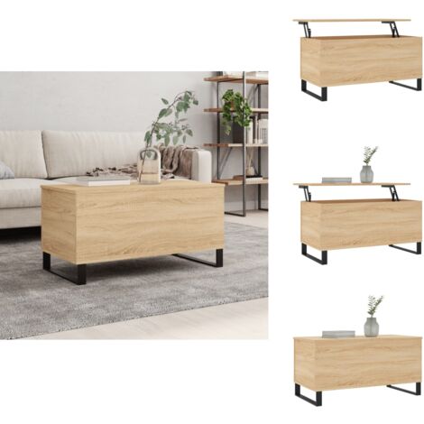 Table Basse Design Noir 40x40x43 Cm – 2 étagères – Bois D’ingénierie – Idéale Salon, Bout De Canapé