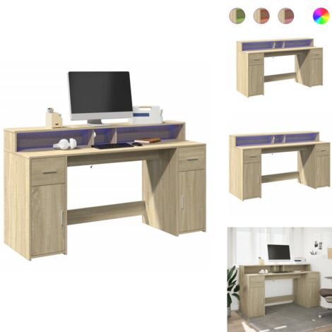 Bureau En Chêne Naturel TIMZ – Fait Main – Pieds Acier épingle à Cheveux