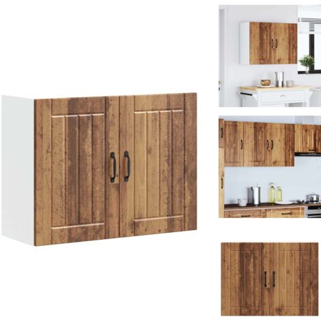 Meuble Bas Cuisine VidaXL Lucca - Bois Ingénierie Vieilli, Rangement Spacieux 86x46x81,5cm