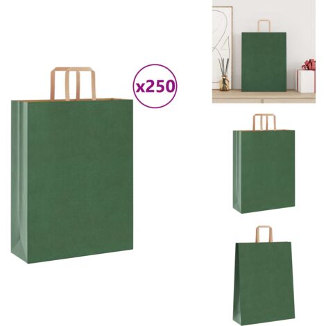 250 Sacs Cadeaux En Papier Kraft Vin - 16x6x12 Cm - Poignées Corde - 150 G/m² - Amiff