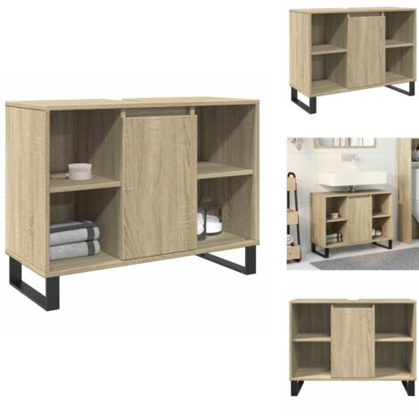 Armoire de salle de bain Chêne sonoma 60x33x58 cm Aggloméré - 20460 Armoire de salle de bain Chêne sonoma 60x33x58 cm Aggloméré - 20460