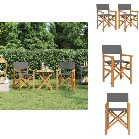 Chaises de metteur en scène pliantes lot de 2 Bois teck massif - Chaise ...