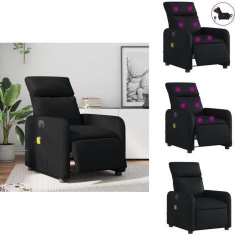 Fauteuil De Massage Inclinable VidaXL - Similicuir Noir - Pour Salon - Neuf Dans Son Carton