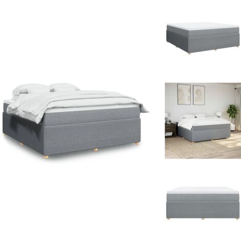 Sommier à lattes de lit avec matelas Gris clair 180x200cm Tissu - Sommier À Lattes De Lit - Sommiers À Lattes De Lit - Lit - Meuble De Chambre À Coucher (1/5)