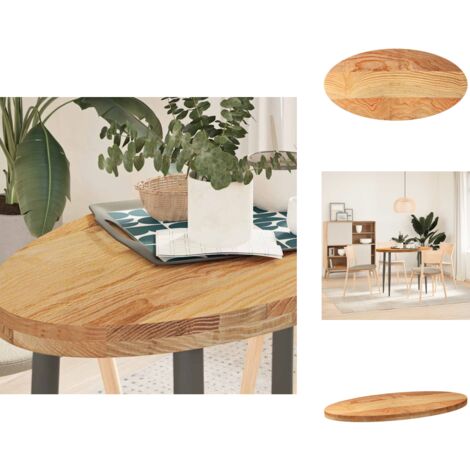Dessus de table ovale 100 cm en chêne massif résistant de 4 cm