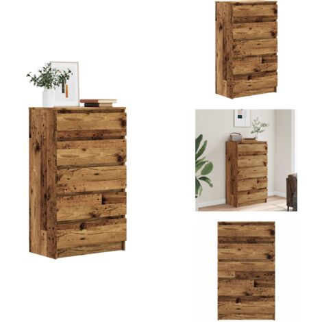 ETO- Commode Chêne sonoma 60x36x103 cm Bois d'ingénierie