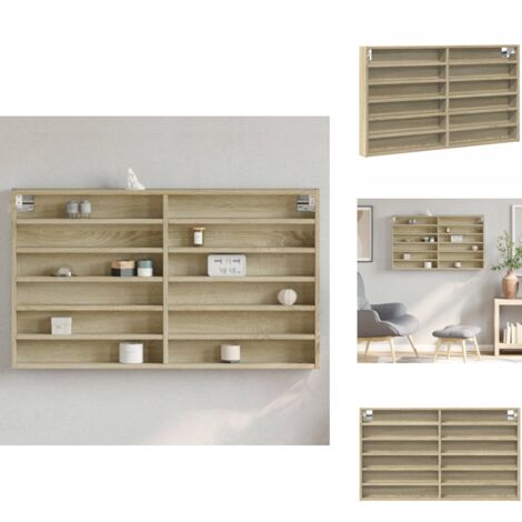 Vitrine Murale Blanche 100x8,5x75 Cm Bois Ingénierie - Étagère Flottante Moderne
