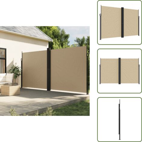 Auvent Latéral Rétractable Anthracite - 220x1200 Cm - Polyester Résistant UV Et Eau - Pour Terrasse, Jardin, Balcon - Montage Inclus - 9