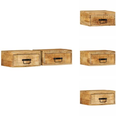 Étagère murale en bois de Manguier / Bois de récupération 115x30x45 naturel laqué RAILWAY LUX #150