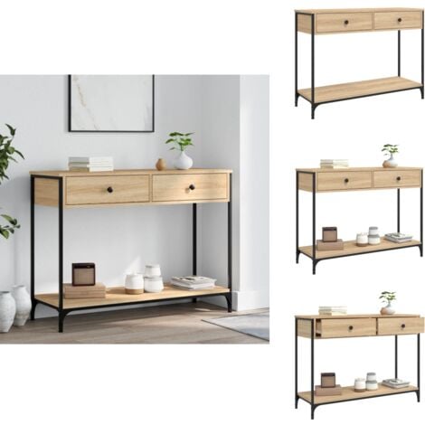 Table Console Chêne Sonoma 100x30,5x75 Cm Bois D'ingénierie
