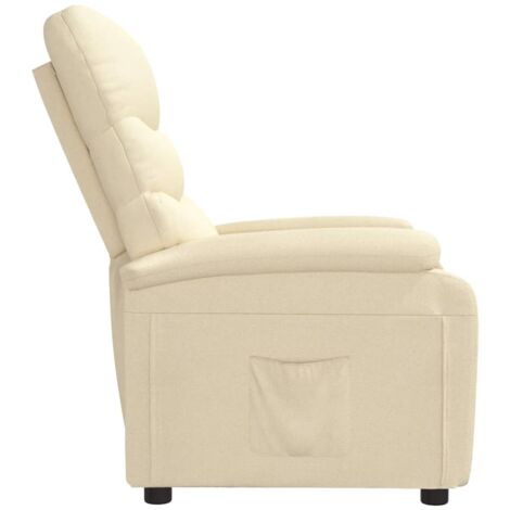 VidaXL Fauteuil Inclinable Crème Tissu, Fauteuil, Fauteuil