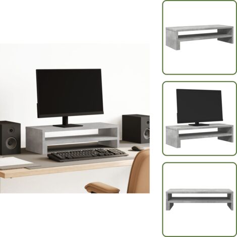 Support Pour Moniteur Bureau - Base Acrylique Rectangulaire - Surélévation Pour Un Meilleur Confort Visuel - Pas D'assemblage Requis