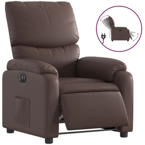 Fauteuil Vintage En Similicuir Chocolat - Structure Métal Assise Mousse Haute Densité